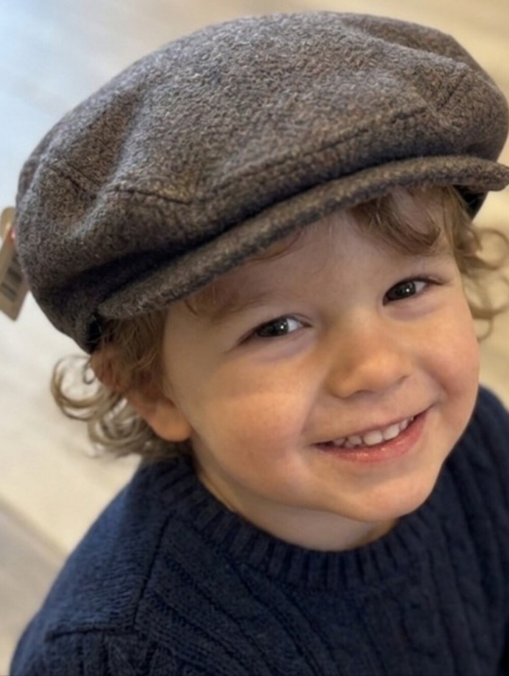 New! Cat & Jack- Kids Classic Flat Cap in Gray/green Tweed (2 Available)